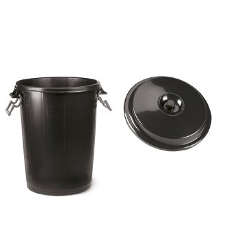 Cubo comunidad con tapa - 100L (negro)