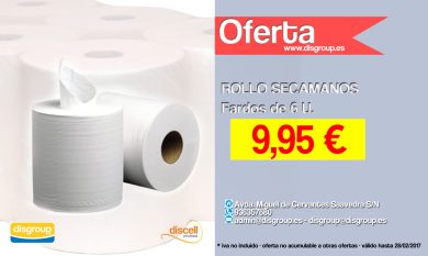 ROLLO SECAMANOS PASTA GOFRADO 140 M, 2 CAPAS